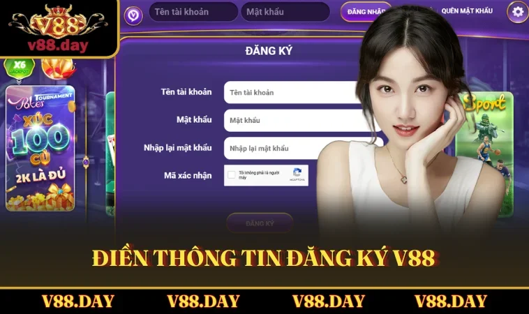 Điền thông tin đăng ký V88