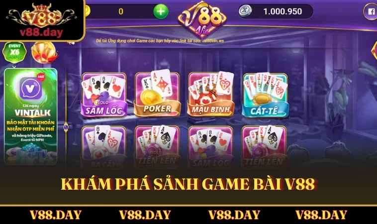 Khám phá sảnh Game Bài V88